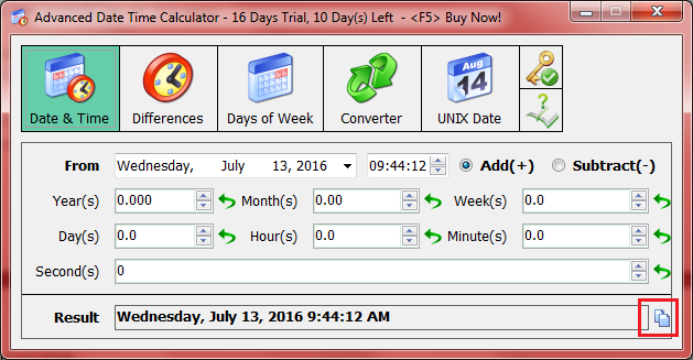 How to copy out the result of our calculating weeks between two dates tool?