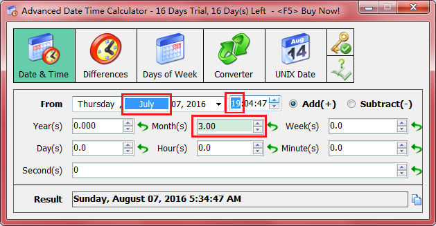 Timedate Calculator