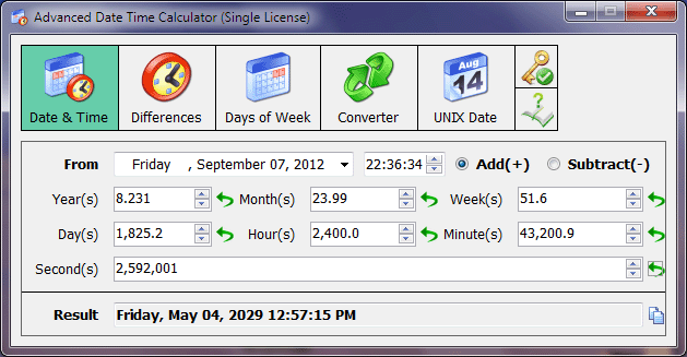 subtract date calculator