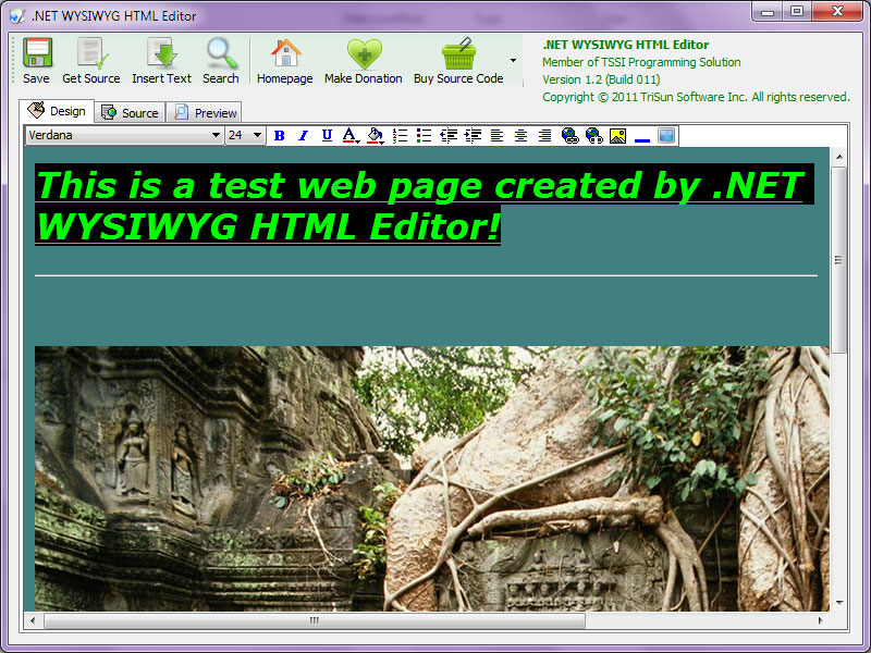 .NET WYSIWYG HTML Editor software