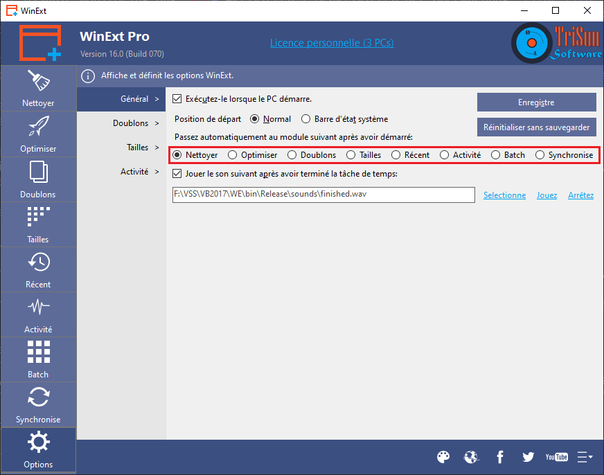 Changer le module de démarrage