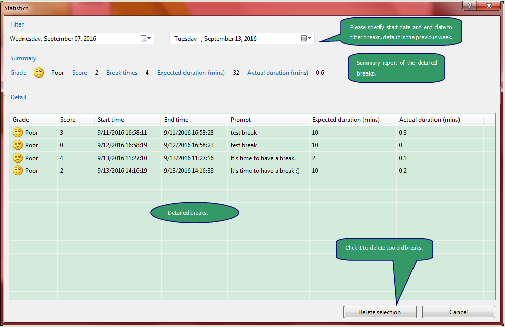 Statistics Interface