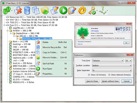 file tree size windows